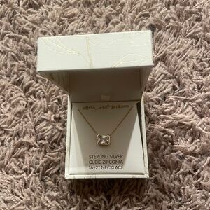 Olivia & Jackson Sterling Silver Necklace with bezel cut CZ stone